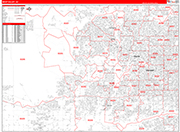 West Valley Metro Area Wall Map Red Line Style